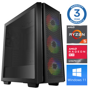 INTOP Ryzen 5 5500 32GB 500SSD M.2 NVME+2TB RX580 8GB WIN11Pro