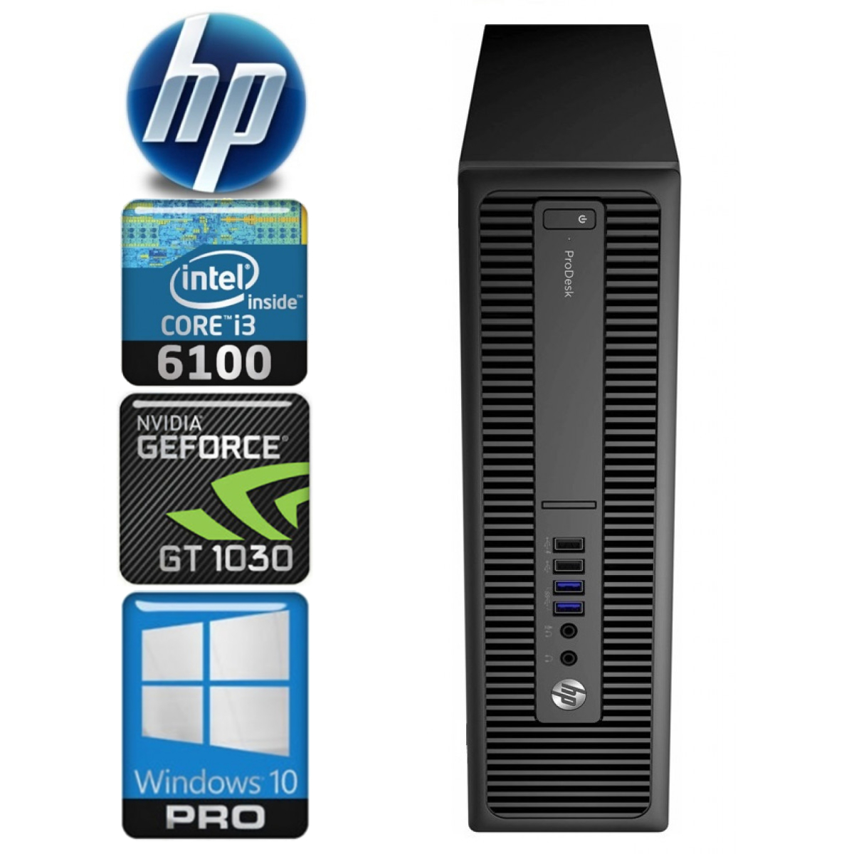 Hewlett-Packard HP 600 G2 SFF i3-6100 32GB 128SSD+1TB GT1030 2GB WIN10Pro -  Smartech.ee